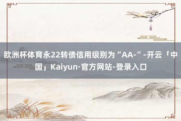 欧洲杯体育永22转债信用级别为“AA-”-开云「中国」Kaiyun·官方网站-登录入口