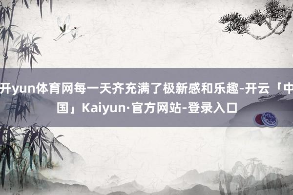 开yun体育网每一天齐充满了极新感和乐趣-开云「中国」Kaiyun·官方网站-登录入口