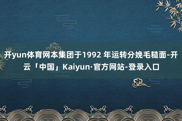 开yun体育网本集团于1992 年运转分娩毛糙面-开云「中国」Kaiyun·官方网站-登录入口