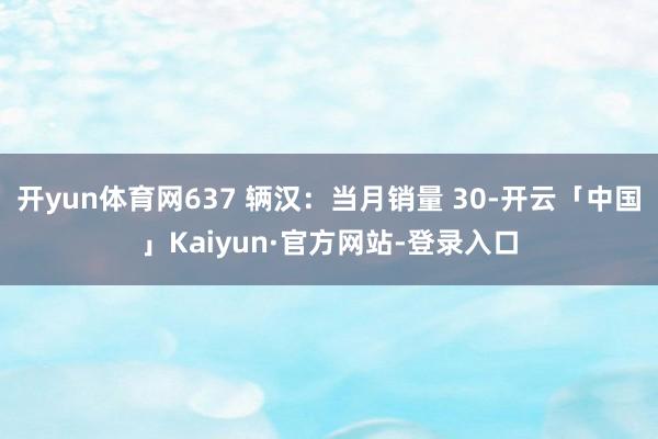 开yun体育网637 辆汉：当月销量 30-开云「中国」Kaiyun·官方网站-登录入口