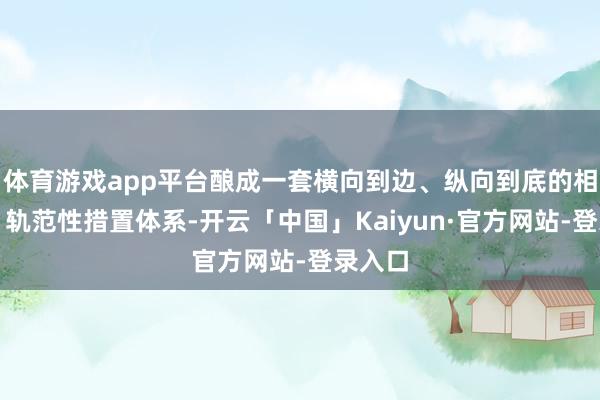 体育游戏app平台酿成一套横向到边、纵向到底的相沿性、轨范性措置体系-开云「中国」Kaiyun·官方网站-登录入口