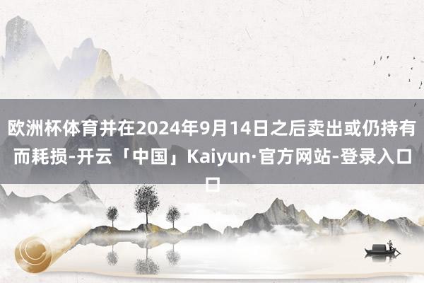 欧洲杯体育并在2024年9月14日之后卖出或仍持有而耗损-开云「中国」Kaiyun·官方网站-登录入口